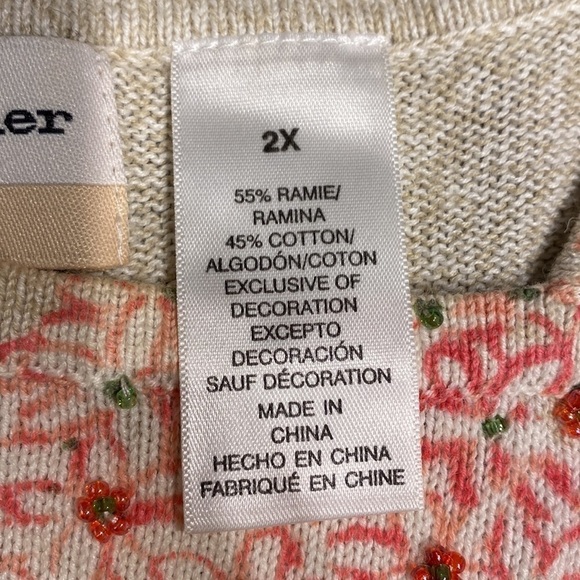 P womens Alfred Dunner floral stretch short sleeve plus size knit top size 2X - Picture 4 of 4